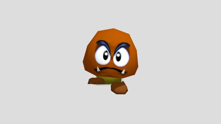 SM64 HD Goomba Rigged 3D Model