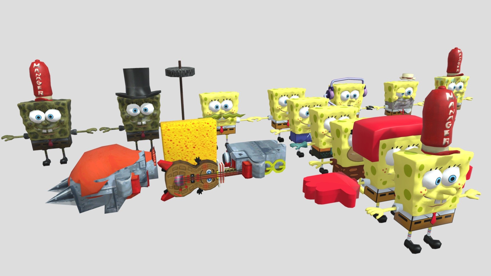 SpongeBob Costumes from SBM - Download Free 3D model by SMF Friends Fan ...