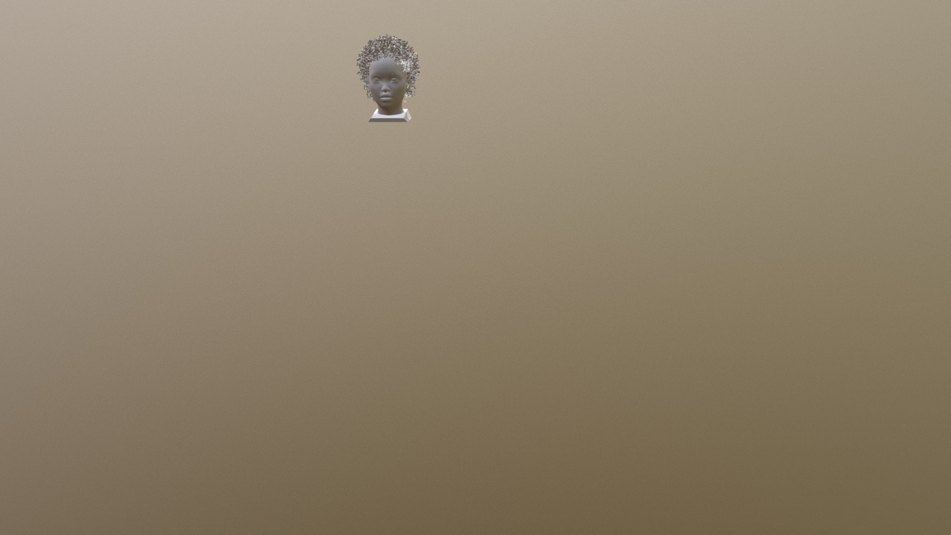 Curly hair girl 3D model for print