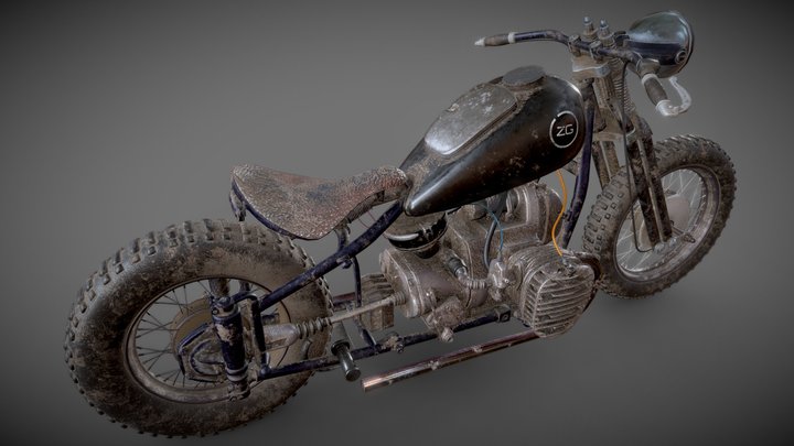 Motocycle KMZ Dnipro M-72  (custom) 3D Model