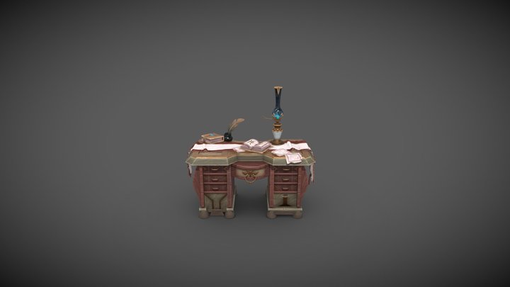 Stylized Desk 3D Model