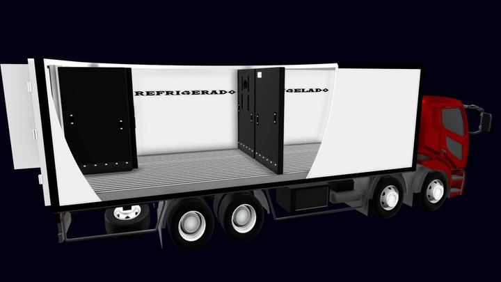 CAMION CON DIVISIONES TERMICAS 3D Model