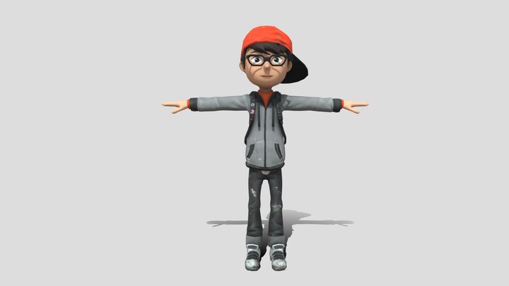 Cartoon Boy Character 3D Model