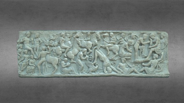 Front Fragment of Ancient Roman Sarkofagus 3D Model