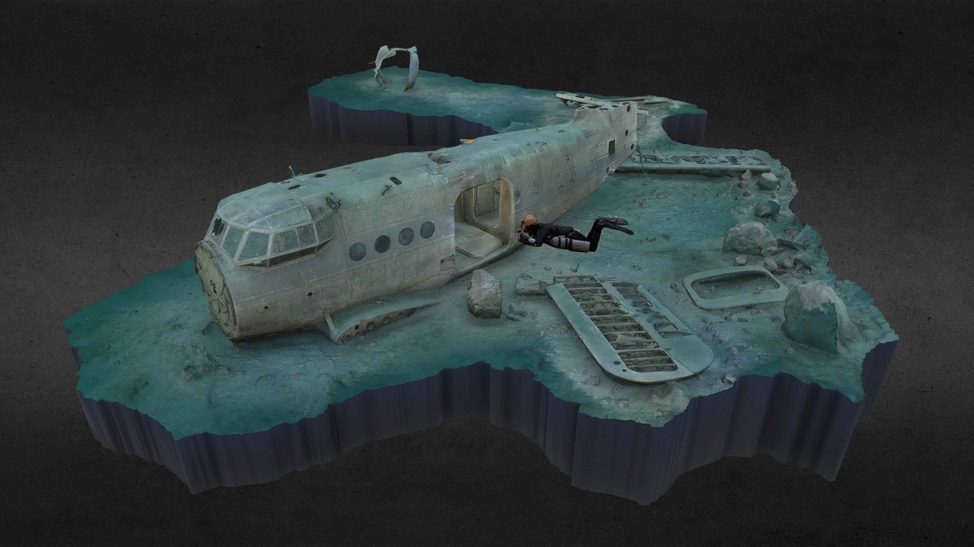 AN-2 SP-FIN 24m Underwater Wreck Zakrzówek — Sketchfab embed 3D viewer