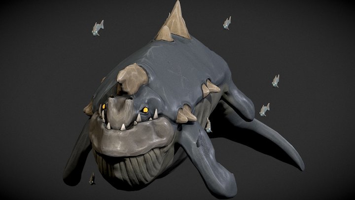 Thorned Whale (highpoly) 3D Model