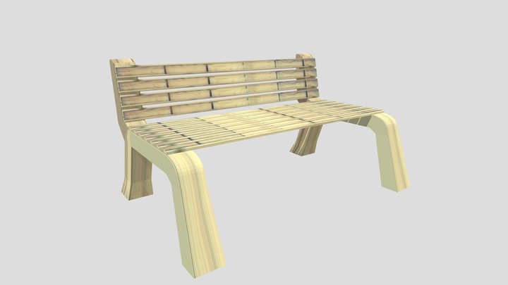 Wooden Bench / Seat 3D Model
