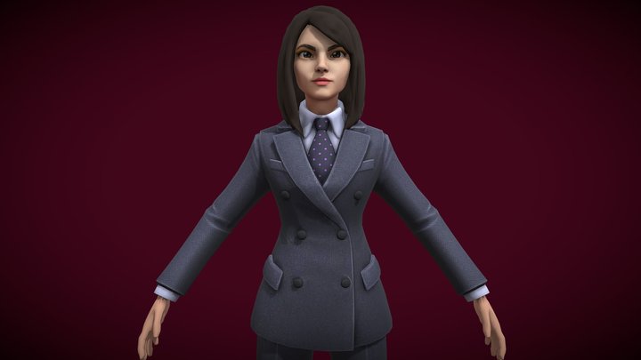 Stylized Caucasian Female 3D Model
