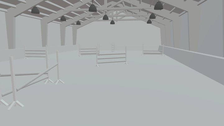 indoor riding arena 3D Model