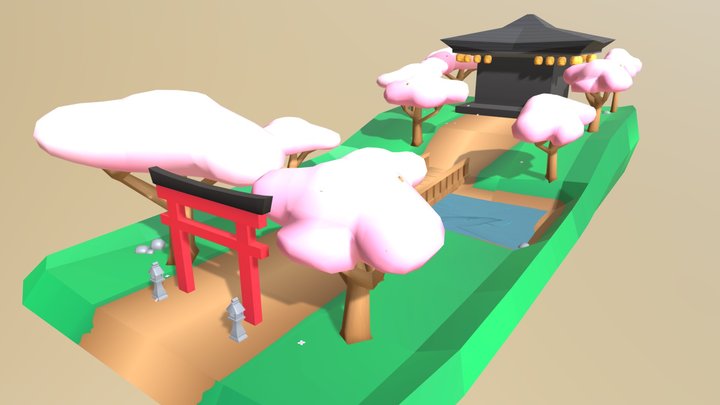 Stylized Shrine 3D Model