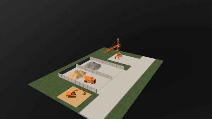 Временные/Постоянные дороги и Площадки хранения 3D Model