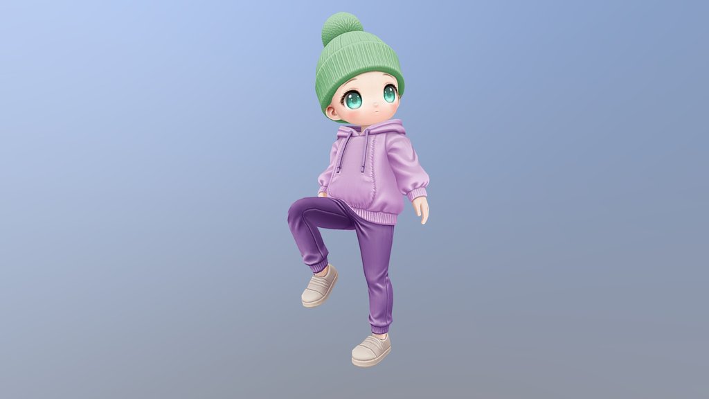 Cute Chibi Girl - Free Game-Ready Character