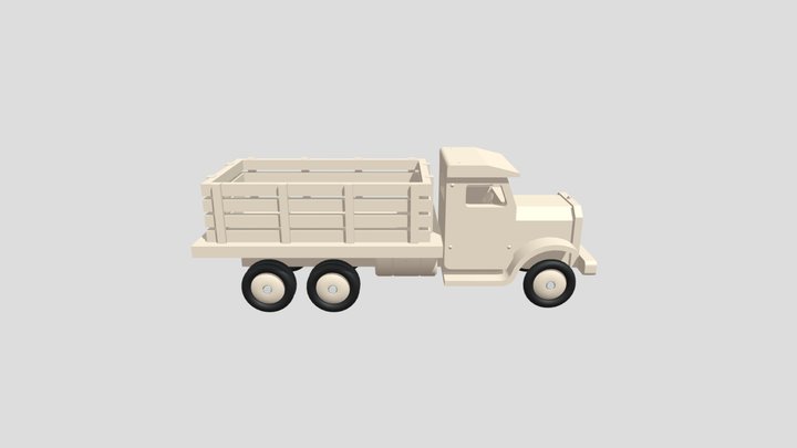 Wood Toy Truck 3D Model