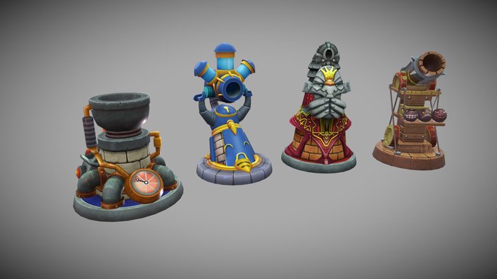Towers for tower defence game "Defenders 2 TD" 3D Model