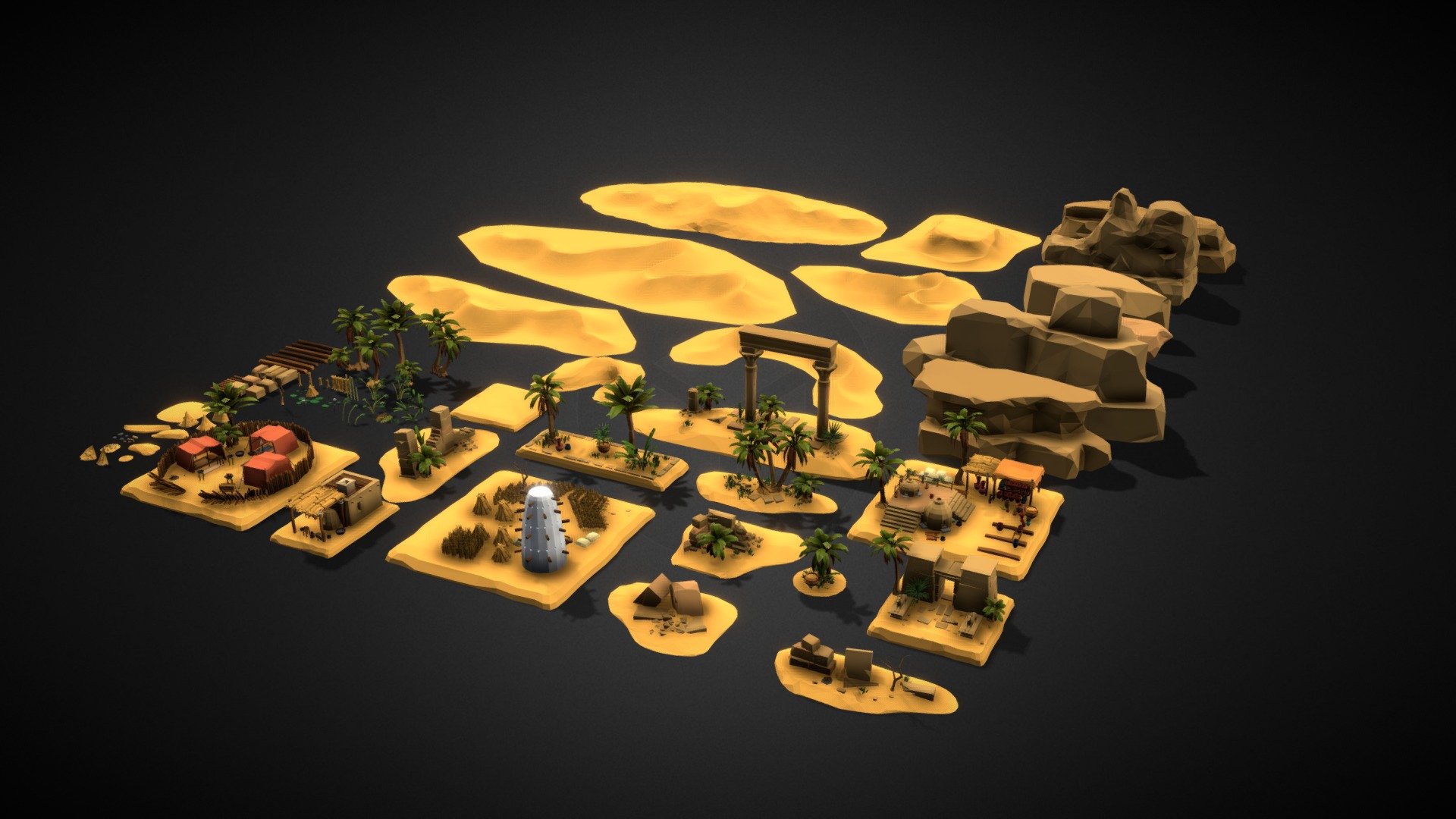 Egypt Desert Props 3D model by NoodleStudio [28e650b] Sketchfab