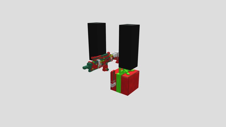 MP7 SecretSanta from CODM Minecraft (no mesh) 3D Model