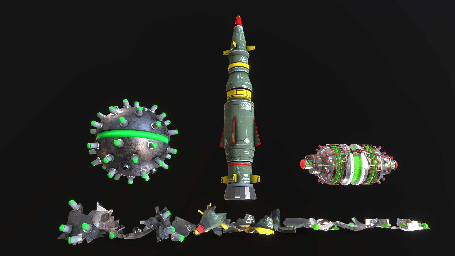 Missile, Mine and Chemical Bomb - 3D model by Jasper Rubino ...