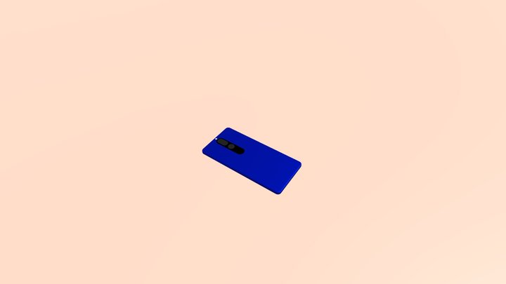 smartphone is blue 3D Model