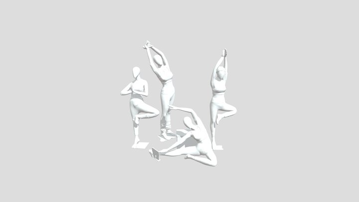 Yoga Mannequins Display 3D Model