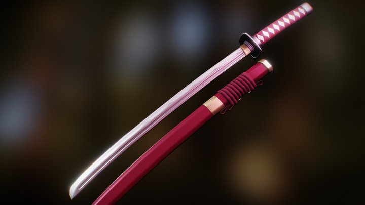 Crimson Katana 3D Model