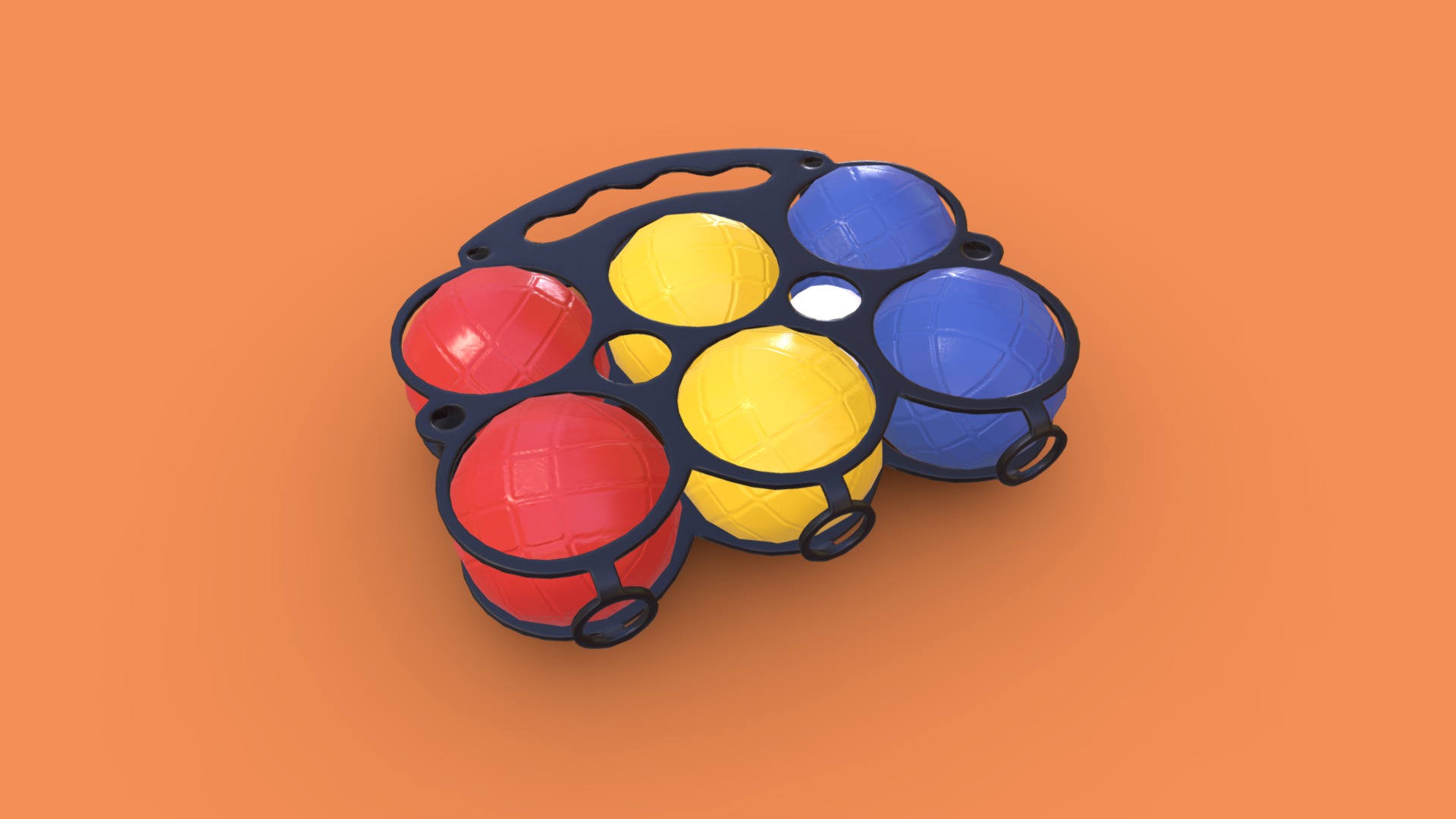 3D model petanque - This is a 3D model of the petanque. The 3D model is about a group of black and yellow balls.