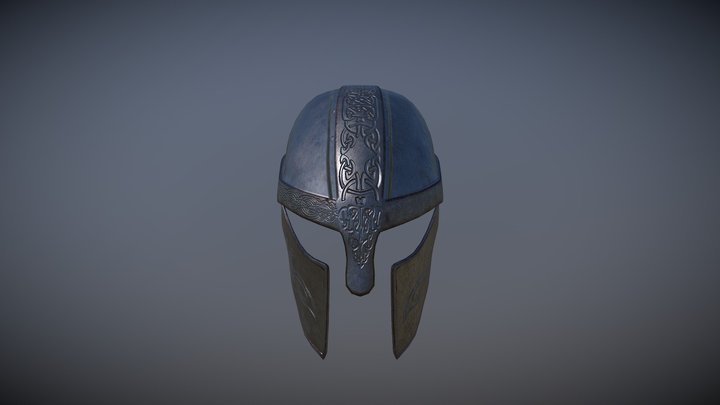 Viking Helmet with Ornate Pattern 3D Model