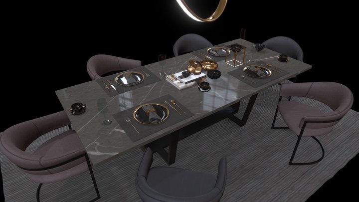 kshane.com Dinning Set Vol 8 3D Model