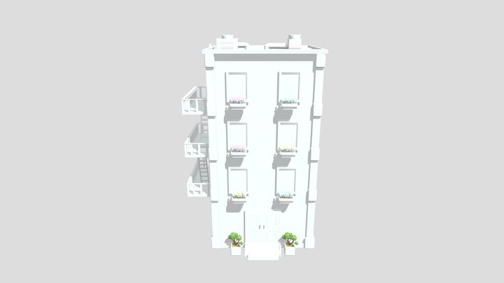 Низкополигональный городской дом в стиле NewYork 3D Model