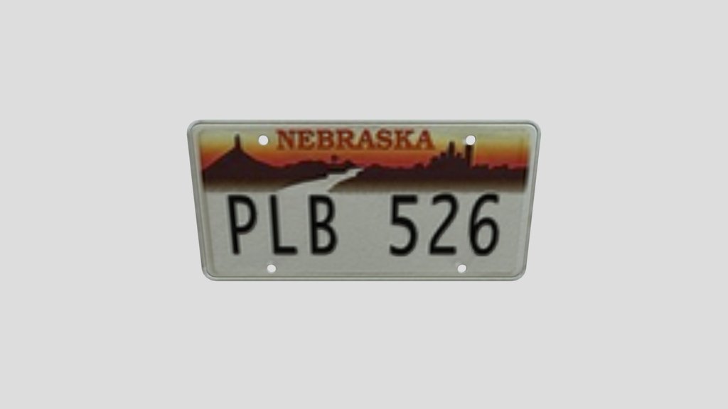 Nebraska Licence Plate Pl