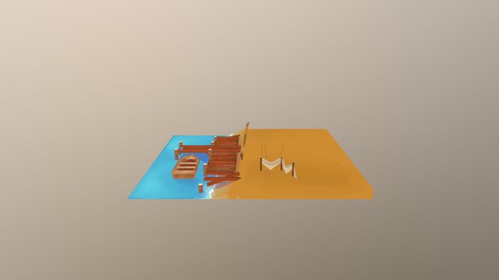 Concept choice one Environment, Beach and dock. 3D Model