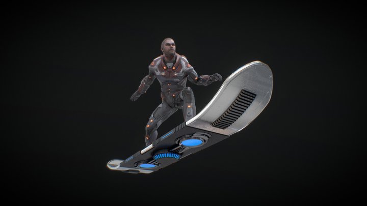 Sci-fi Hoverboard 3D Model