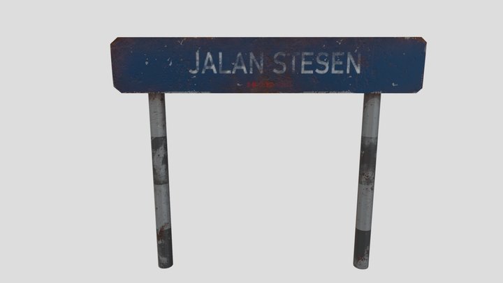 Malaysia Road Sign 3D Model