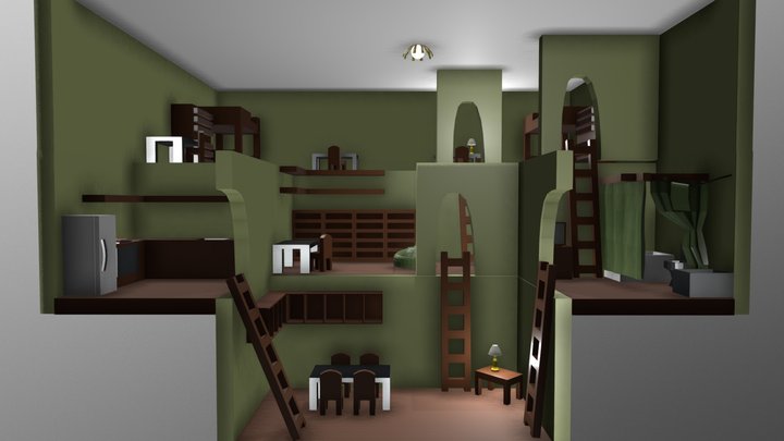 Lowpoly dorm 3D Model