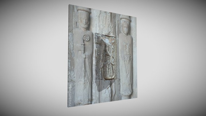 San Miguel alanceando a dragón-serpiente 3D Model