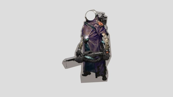 Cremator Photo Cutout 3D Model