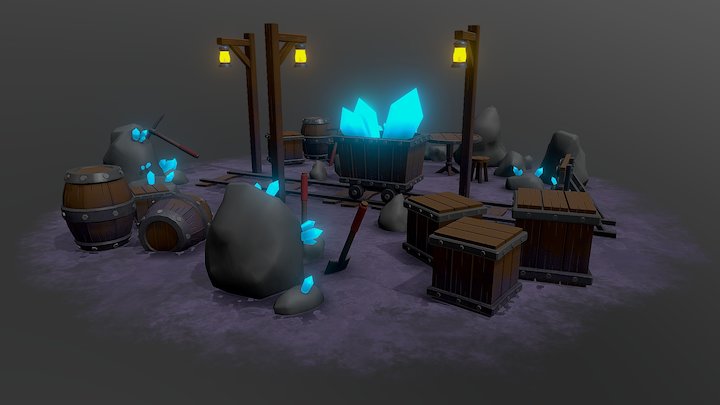 Stylized Cavern 3D Model