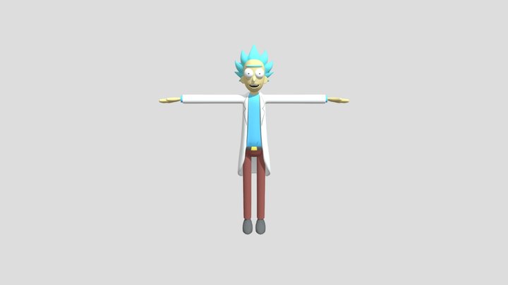 Rick Sanchez T-Pose.  Rick and Morty 3D Model