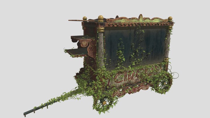 Vine winding circus carriage 3D Model