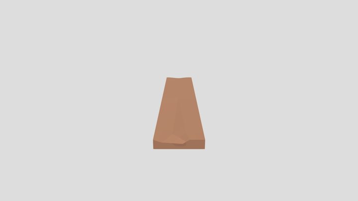 Low Poly Wooden Plank 3D Model