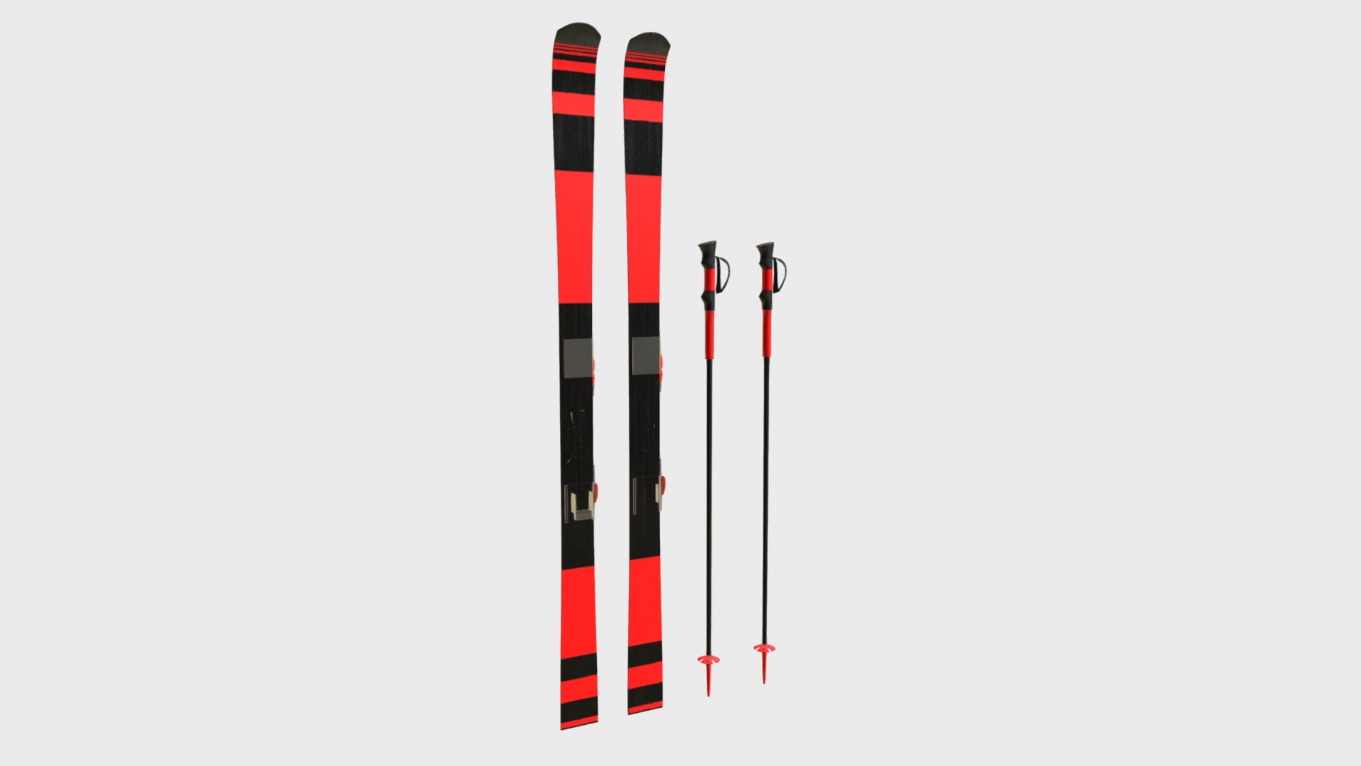 3D model Alpine skis with poles - This is a 3D model of the Alpine skis with poles. The 3D model is about chart, shape.