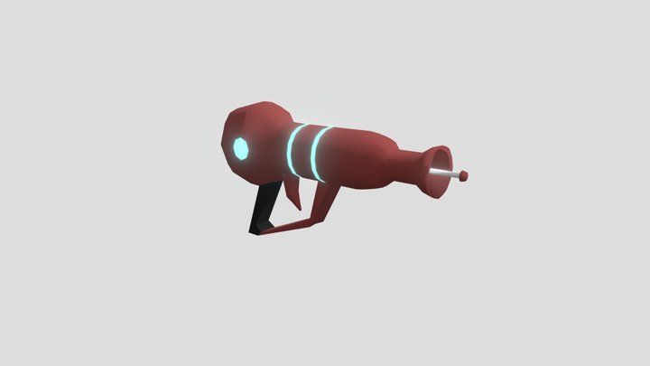 Low Poly Alien Raygun 3D Model