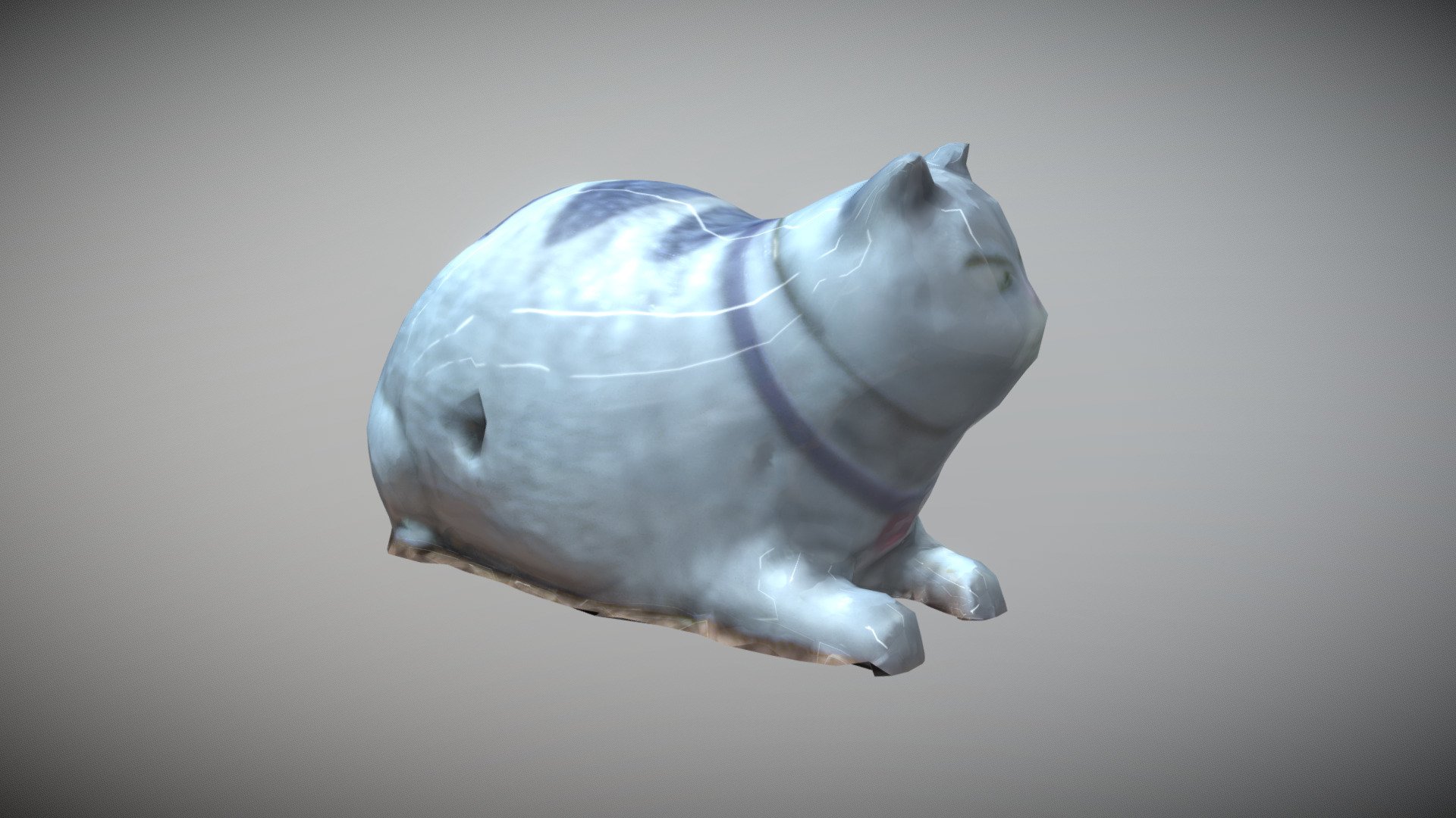 photogrammetry ceramic Cat (low poly)