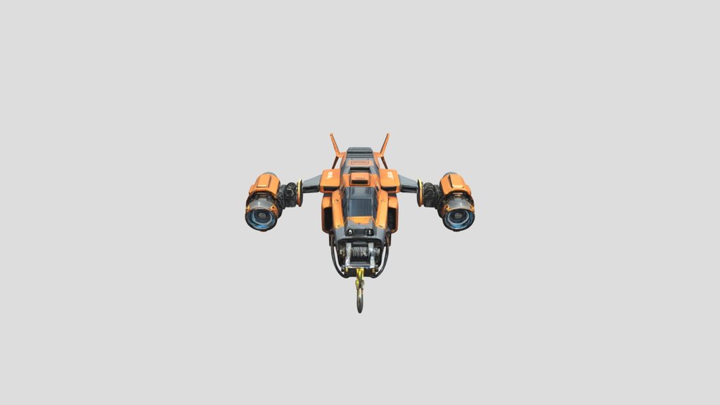 Orange sci-fi spacecraft