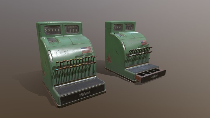 Vintage Cash Register 3D Model