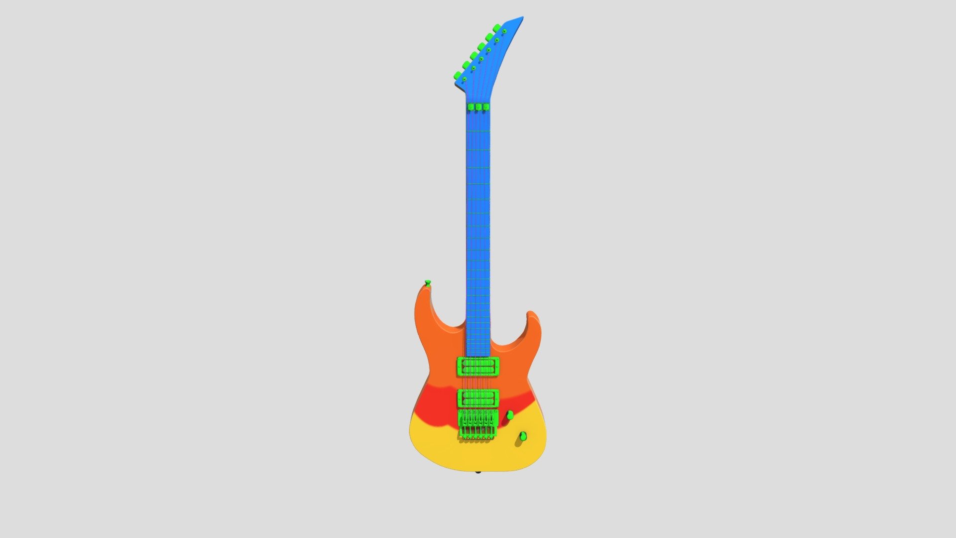 Custom electric guitar design Download Free 3D model by Imcricuz2
