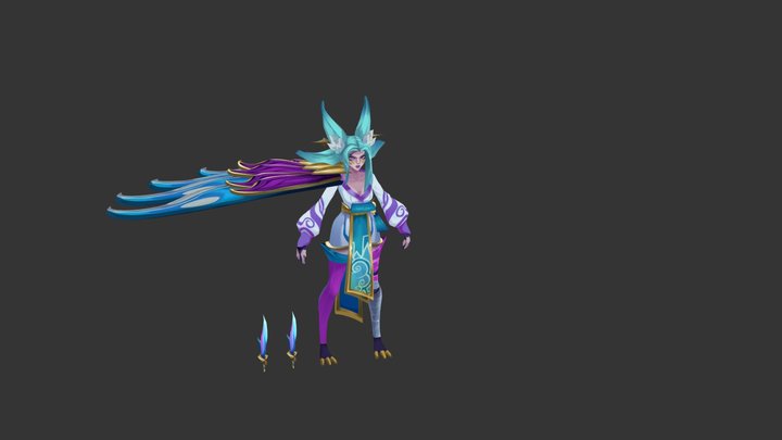 Spirit Blossom Xayah 3D Model