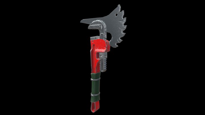 post-apocalyptic battle ax 3D Model