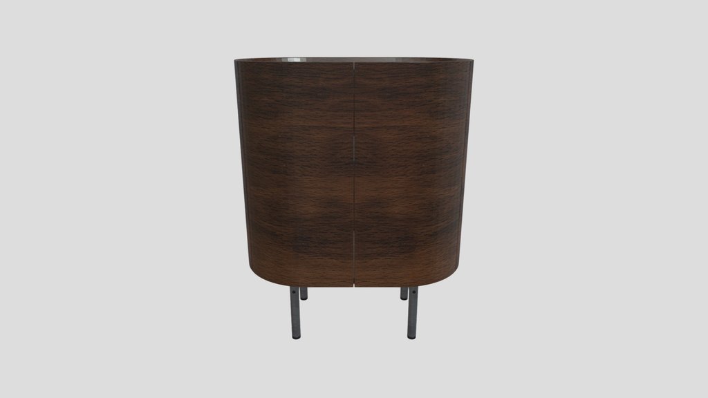 Leather And Wood Bedside Table