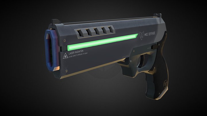 PM-100nb Laser Pistol 3D Model