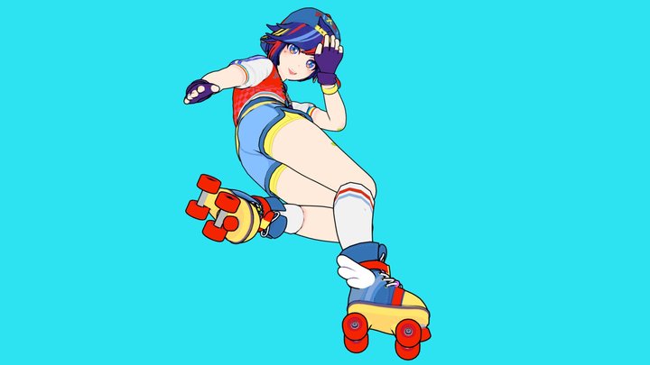 Anime Girl Render  woman in inline skates anime character transparent  background PNG clipart  HiClipart